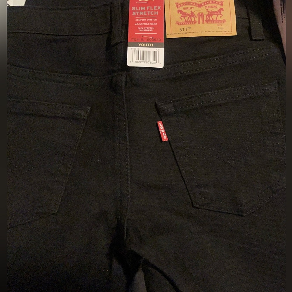 Levi's Boys Youth Jeans 511 Slim Flex Stretch Denim Black Jeans
